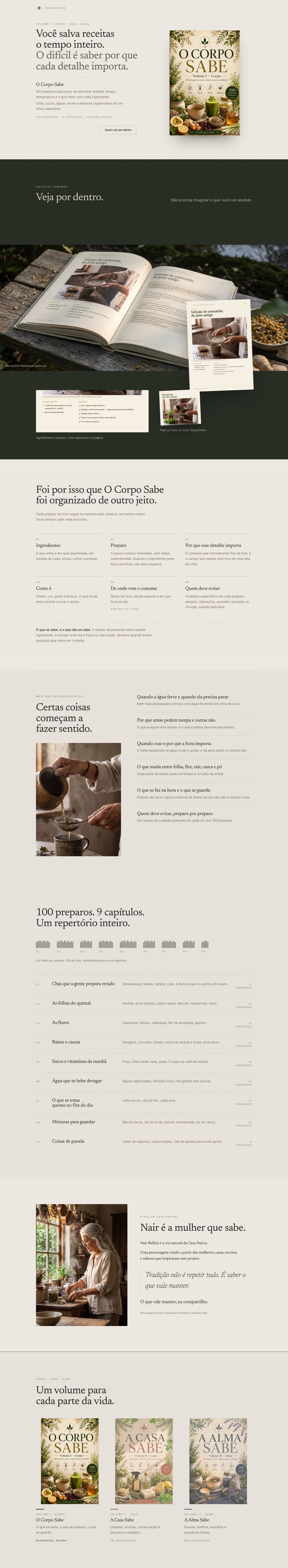 Sections of the Volume I sales page on desktop.